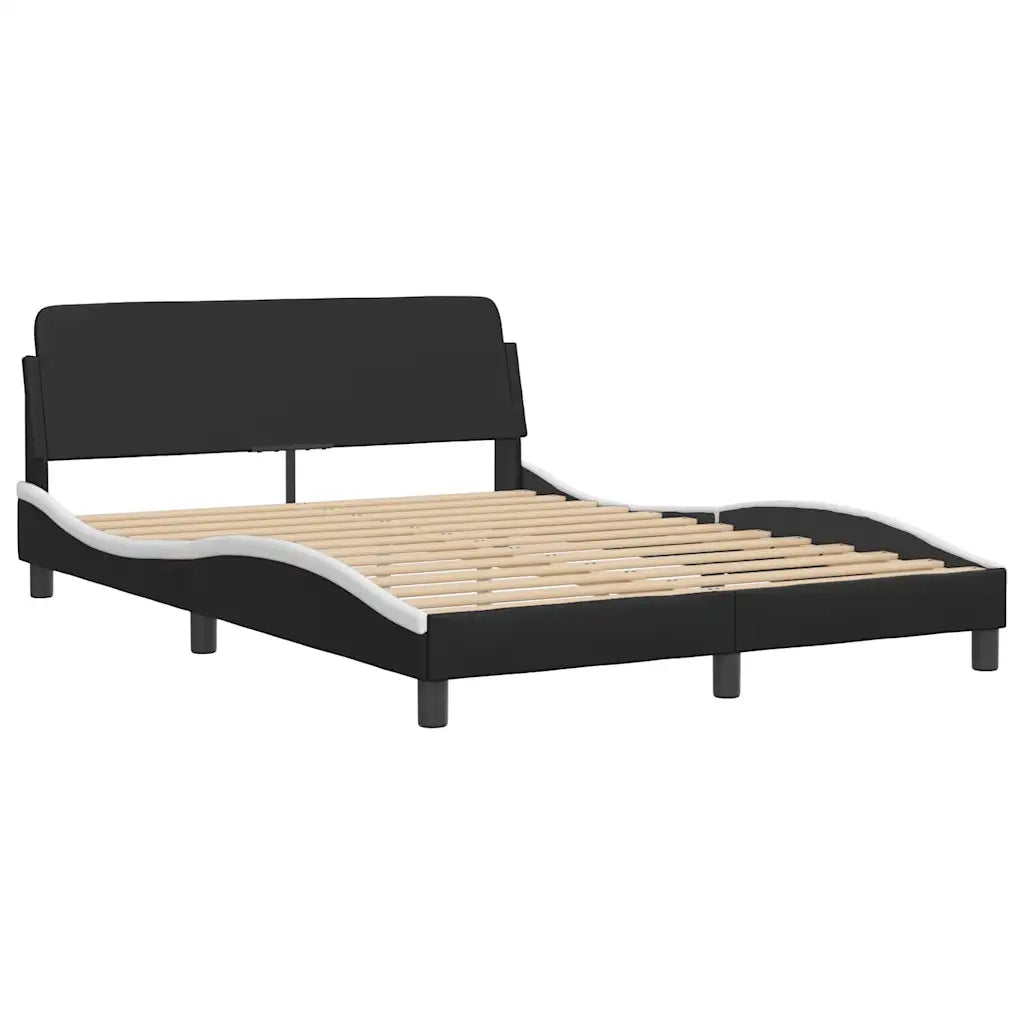 Giroletto Viana senza Materasso Nero e Bianco 140x200 cm in Similpelle