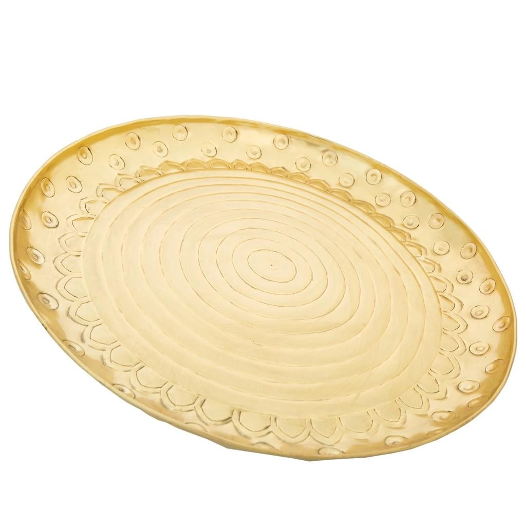Targa decorativa in metallo dorato 39x39x2,5h