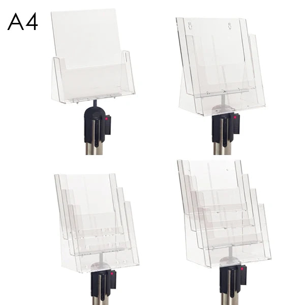 Porta Depliant Colonnine Segnapercorso Tendinastro A4 - A4 Verticale 2 tasche