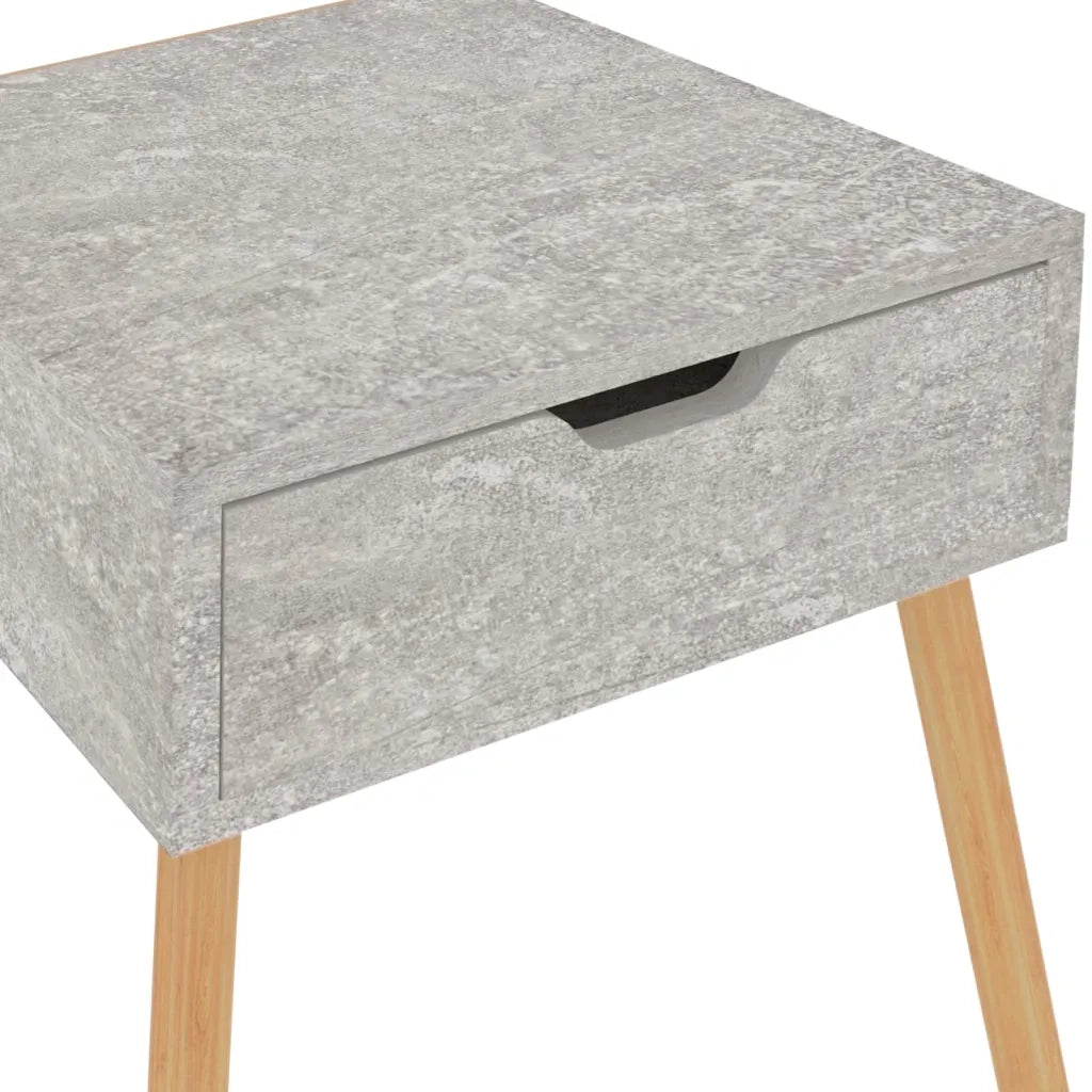 Comodino-Tavolino da notte Grigio Cemento 40x40x56 cm in Legno Multistrato