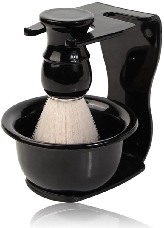 Set di spazzola da barba - Spazzola da barba & contenitore & set di spazzole - Spazzola da barba classica per uomo - Set da barba - Nero