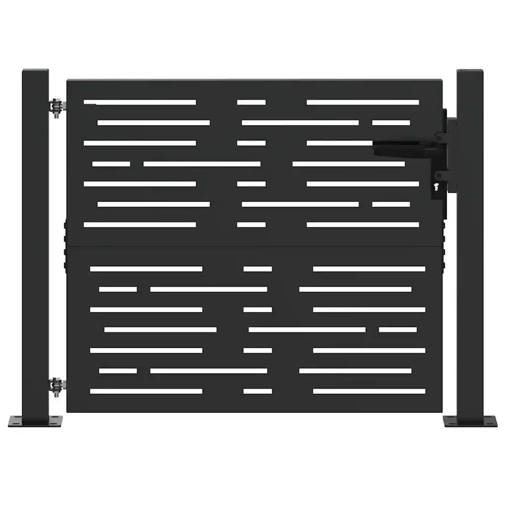 Cancello da giardino con blocco Nero 110 x 105 cm 42015899