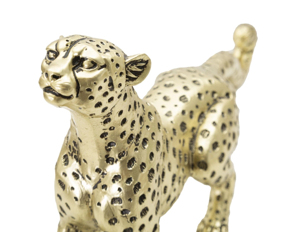 Leopardo points, poliresina oro e nero 33x7,7x19,5 cm