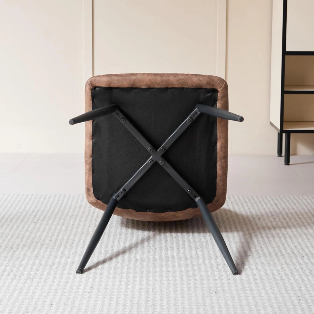 GrandCA HOME Set Tavolo e Sedie da Pranzo, 4 Sedie da Pranzo in Pelle Tecnica Marrone Chiaro e un Tavolo da Pranzo Rotondo Moderno da 100 cm, adatti per Cucina e Soggiorno (Marmo Bianco 1)