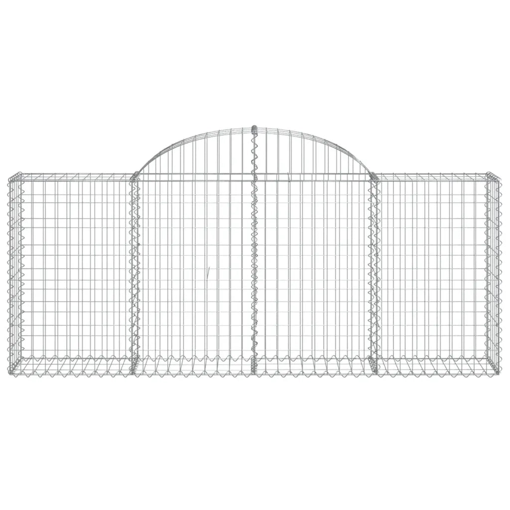 Cesti Gabbioni ad Arco 2 pz 200x30x80/100 cm Ferro Zincato 3146089