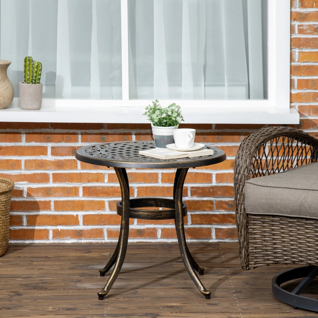 Tavolino da esterno rotondo in alluminio ¨C zephmum ¨C grigio ?60x52.5H cm
