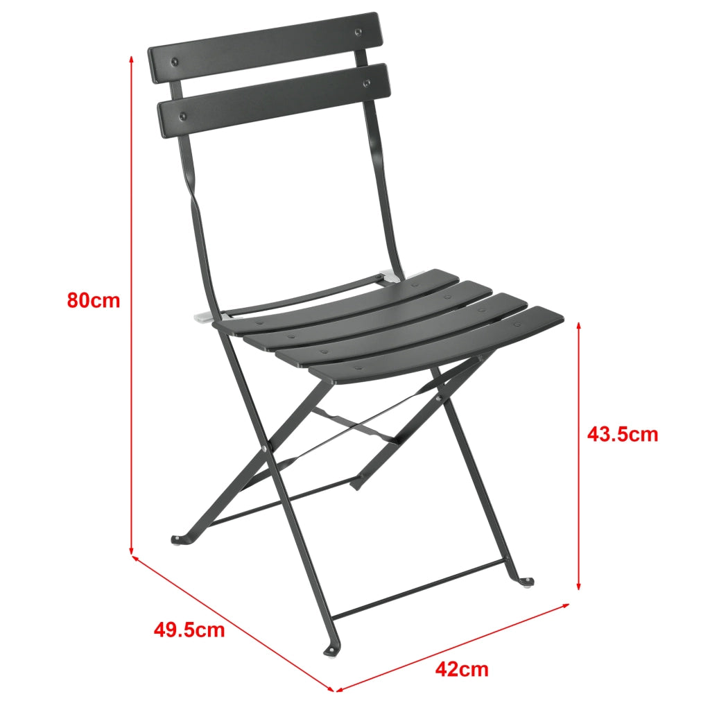 Set da bistrot da giardino pieghevole Caprile acciaio grigio scuro 03_0006938