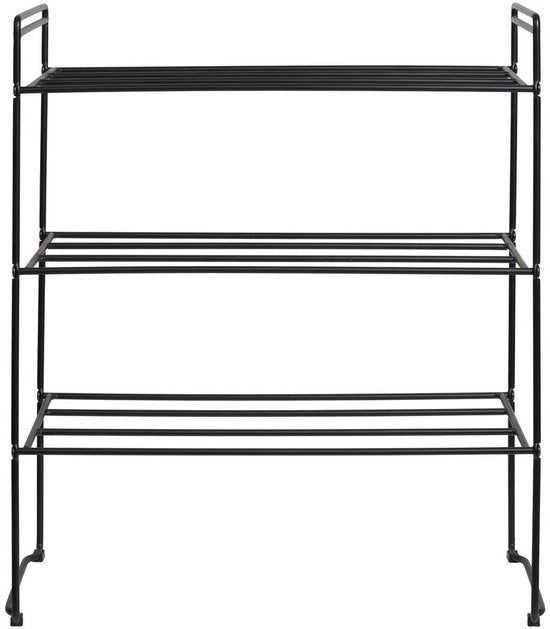 Sistema di archiviazione a 3 livelli - Opacchette di archiviazione - Space - Risoluzione dello spazio - 49,5 cm x 25 cm x 60 cm - Acciaio nero