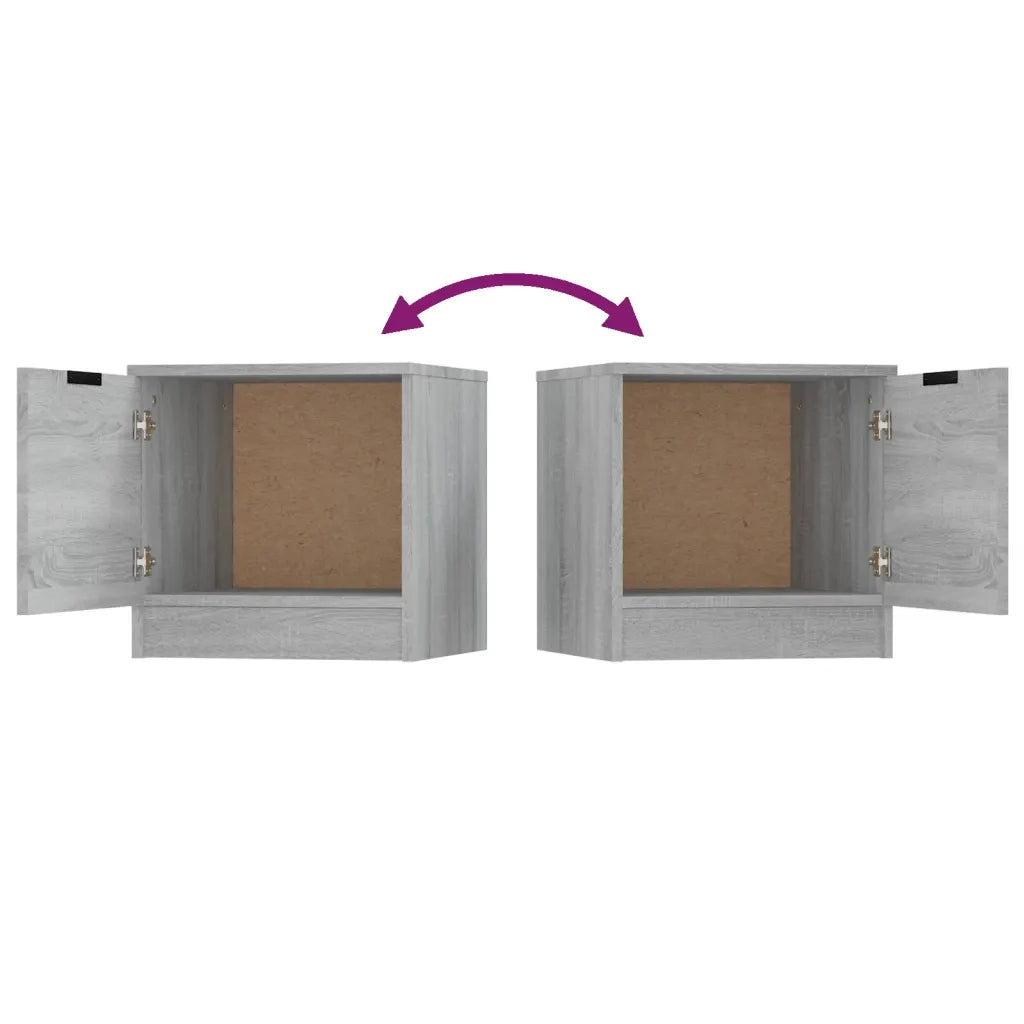 Set di 2 Comodini | Armadio da Notte | Mobiletto da notte Grigio Sonoma 40x39x40 cm