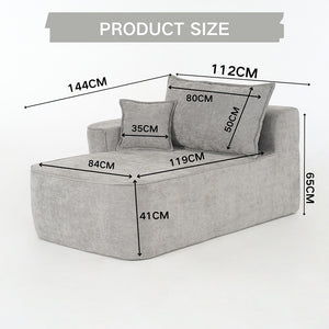 Chaise longue confortable - Xylo - Cuscini morbidi con tasche laterali, grigio