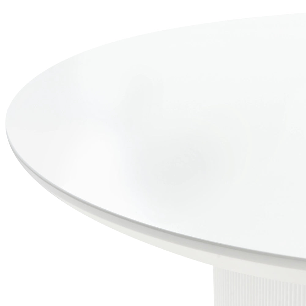 Tavolo da pranzo rustico con gambe ovali 180 x 90 cm Bianco stile rustico