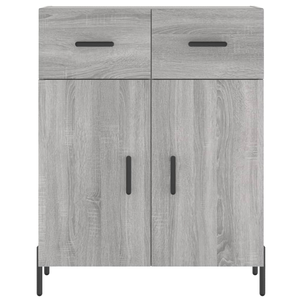 Buffet credenza cassettiera armadio mobile contenitore organizer cucina soggiorno salotto rovere Sonoma alto 69,5 x 34 x 180 cm legno ingegnerizzato grigio 02_0035409