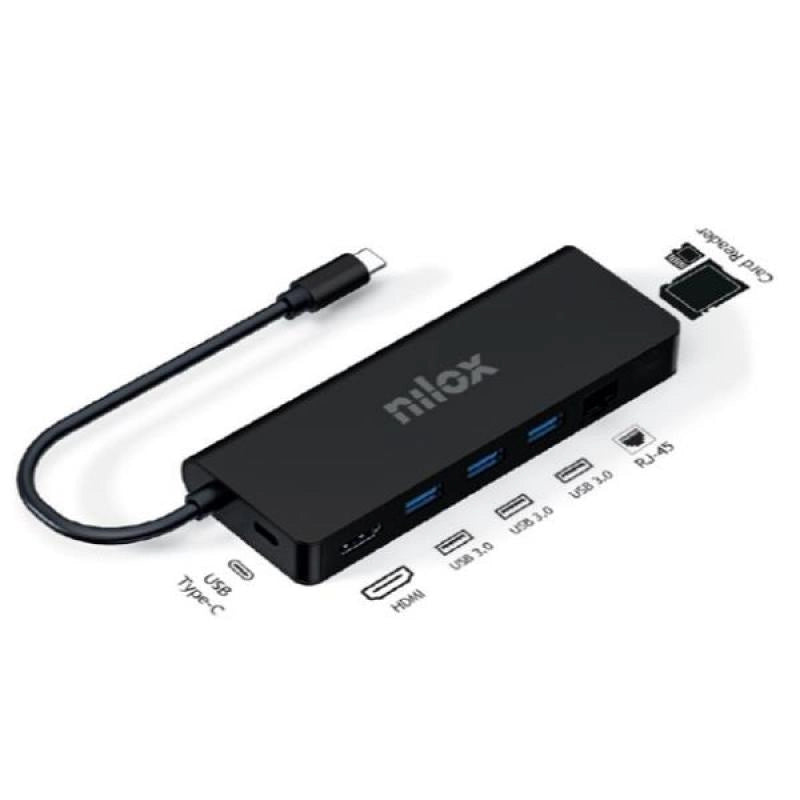 Nilox dock usb-c 8 in 1 hdmi 4k 0 mbit/s - 8054320847489