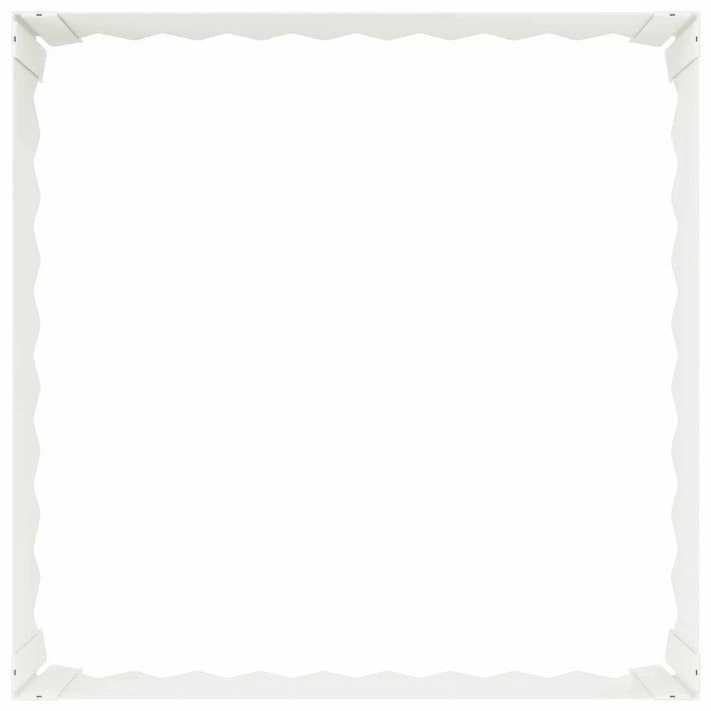 Bordura per Prato 4 pz 60 x 60 x 20 cm Acciaio Bianco 8008906