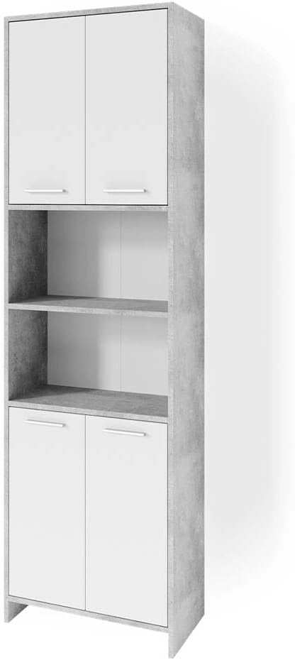 Mobiletto bagno Kiko, Bianco, 30 x 95 cm, combinabile con la serie Kiko per la conservazione in bagno