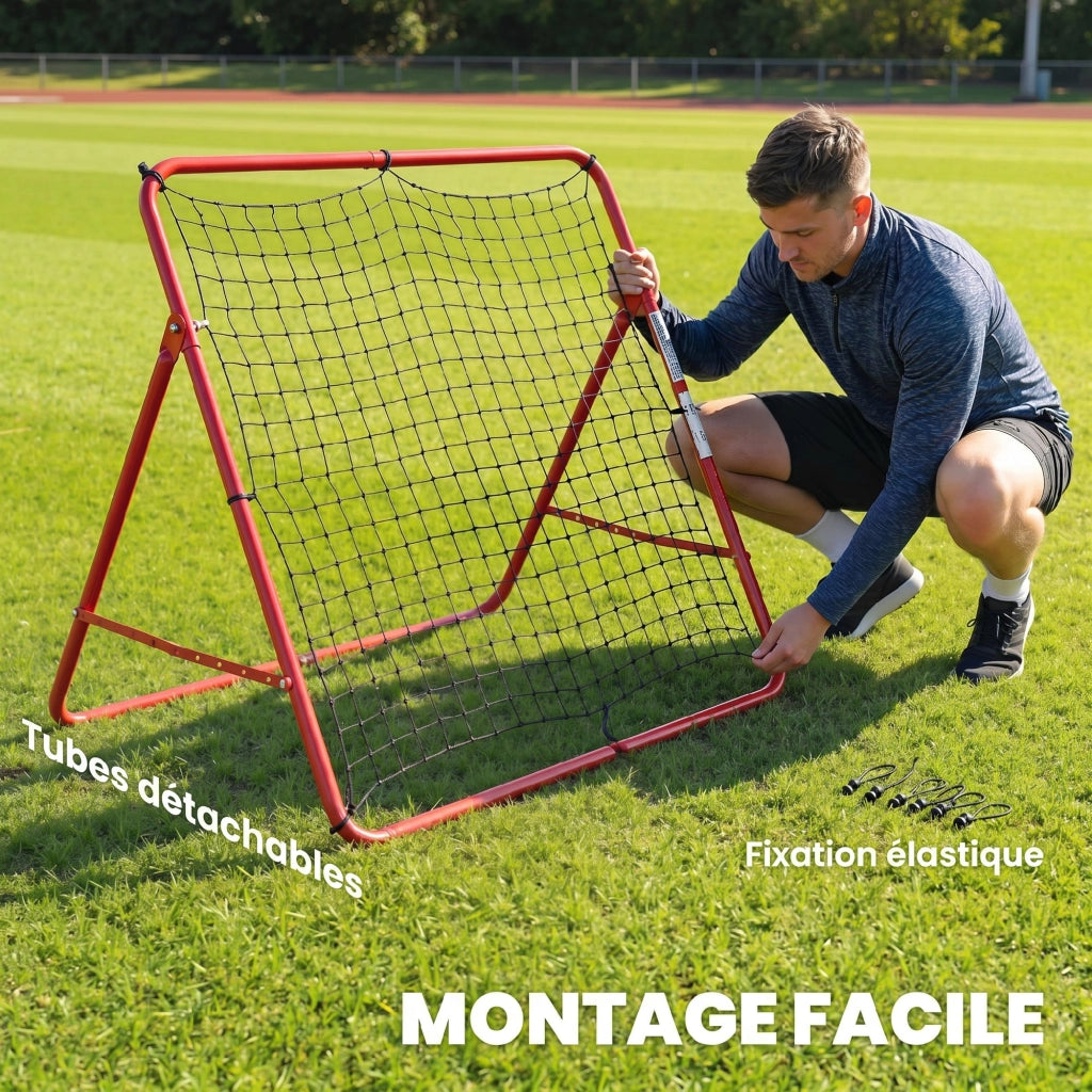 Rete da Calcio Portatile ¨C Zephmum ¨C Griglia 5 Angoli Regolabile Acciaio Nylon 103x72x89cm
