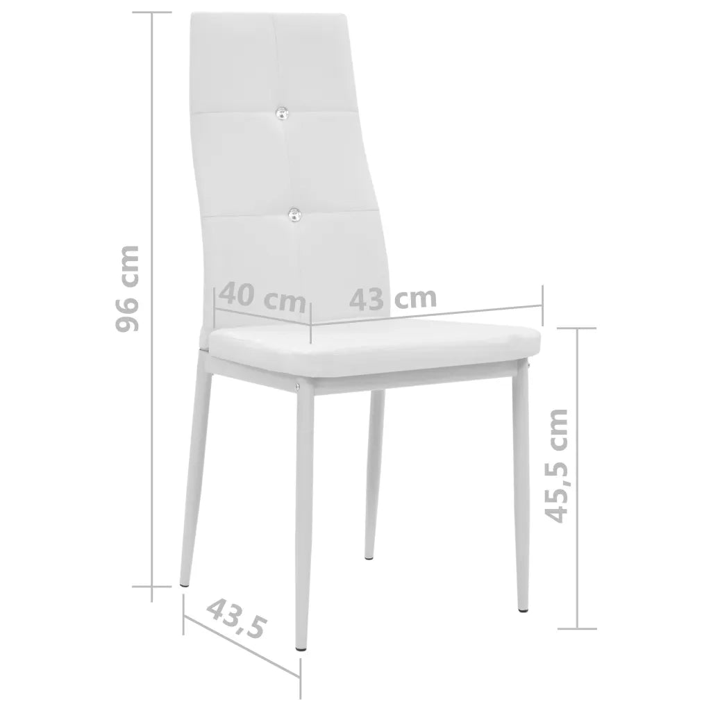 Sedie da Pranzo 4 pz Bianche in Similpelle cod mxl 12092