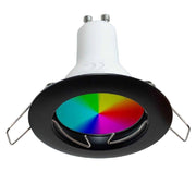 Trade Shop - Faretto Led 6 W Incasso 6cm Tondo Rgb+3000k Rgbw Gu10 Effetti Luce Colorata 230v - Nero