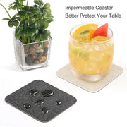Onderzetti Antislip a doppia faccia - Set di 12 - Pelle sintetica
