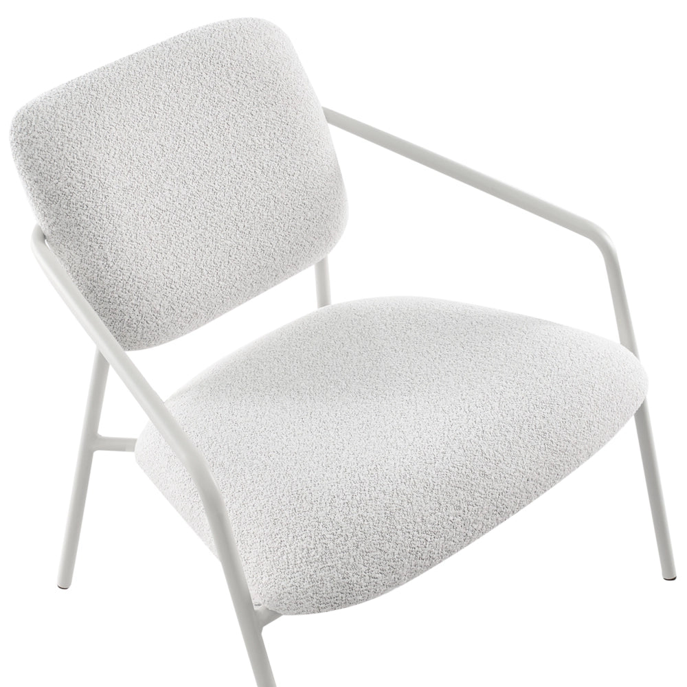 Set di 2 poltrone in tessuto bianco sporco Gambe in metallo con braccioli Soggiorno moderno