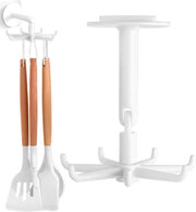 6 supporti per accessori da cucina - maniglia girevole 360° - senza perforazione - 7 ganci - supporto per attrezzi da cucina - orecchione per cucina/bagno/wardrobe