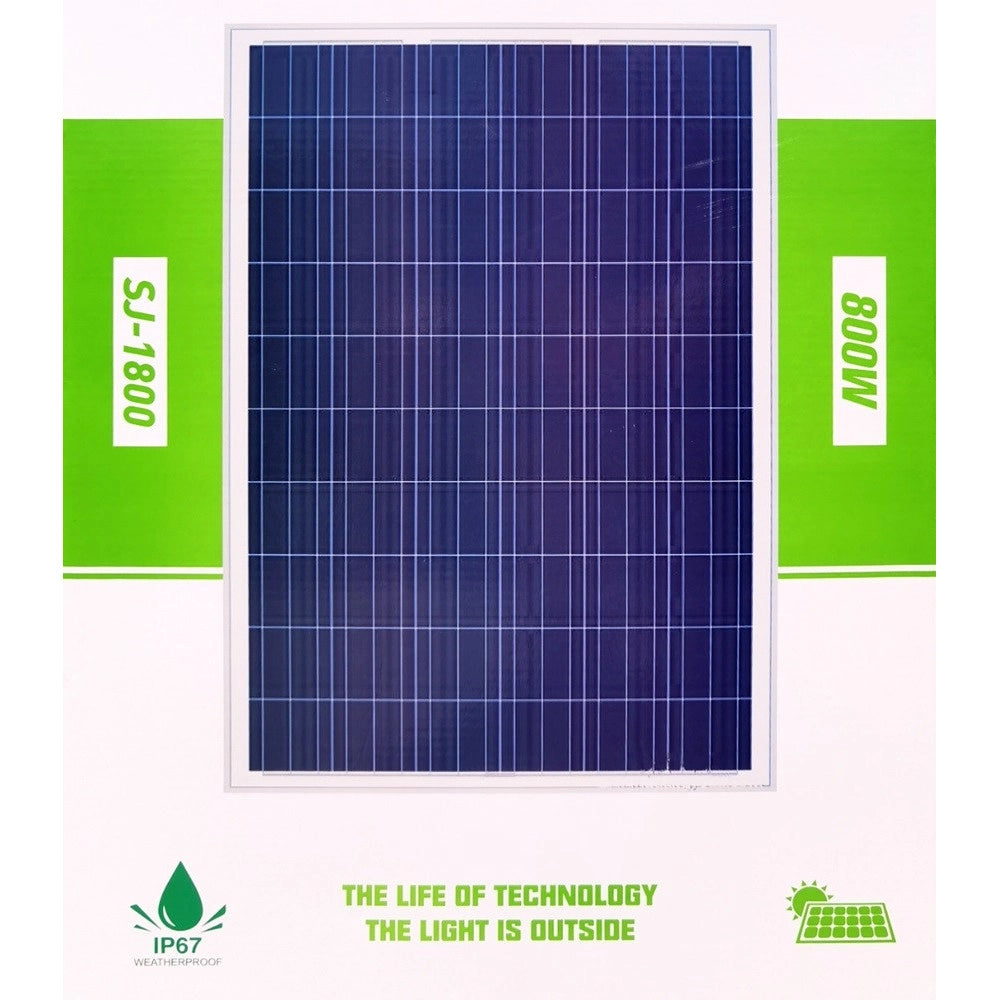 Trade Shop - Faretto Led Esterno Con Pannello Energia Solare 800 W Batteria 12 Ore Faro Ip67 -