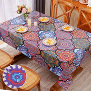 Tavolo esterno in stile bohemien, coperta di tavolo in gelato, impermeabile, lavabile, resistente alla sporcizia, facile da mantenere, coperta rettangolare per tavolo, cucina, tavolo da pranzo, party bohemien, 140 x 200 cm