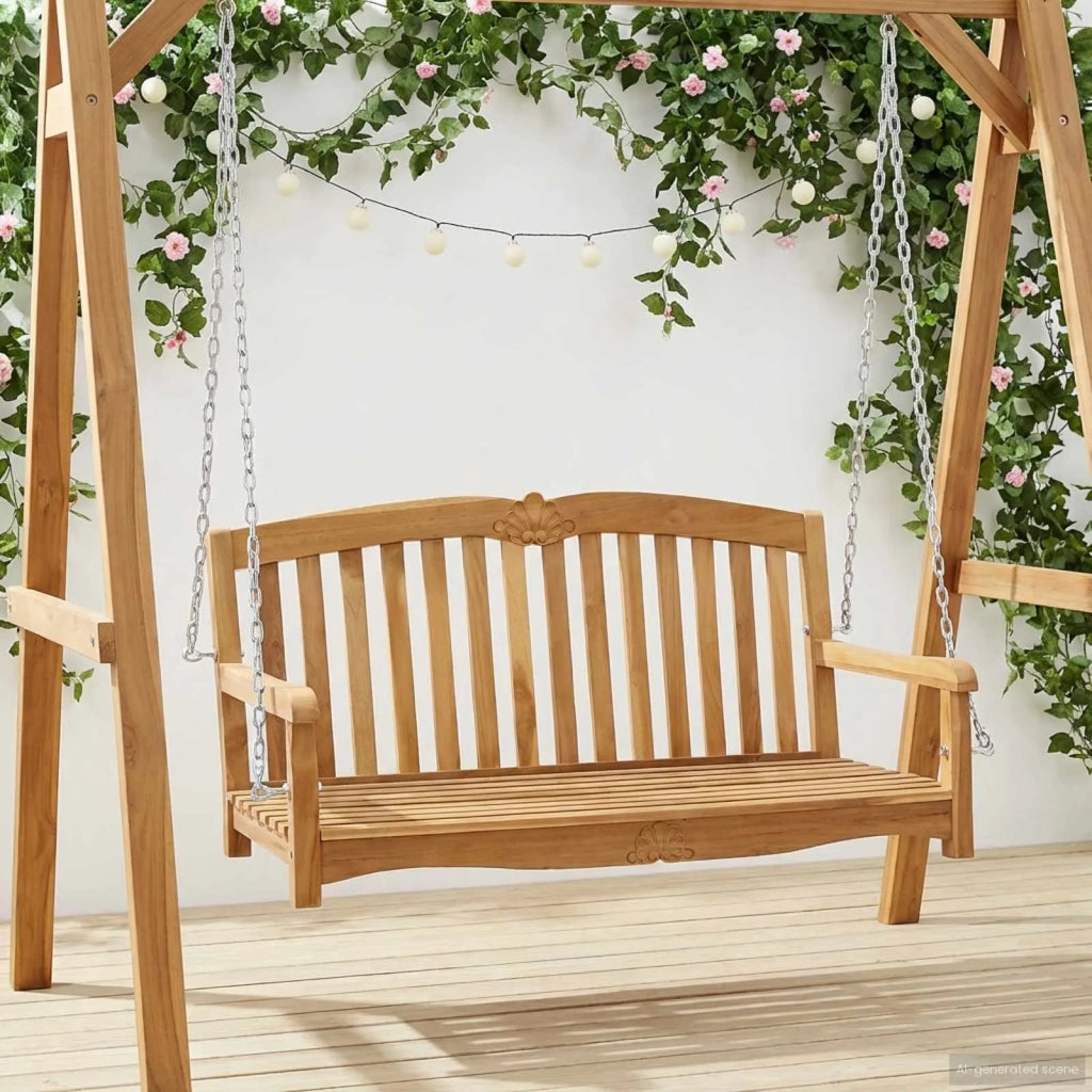 Panchina a Dondolo Naturale 114 x 60 x 60,5 cm