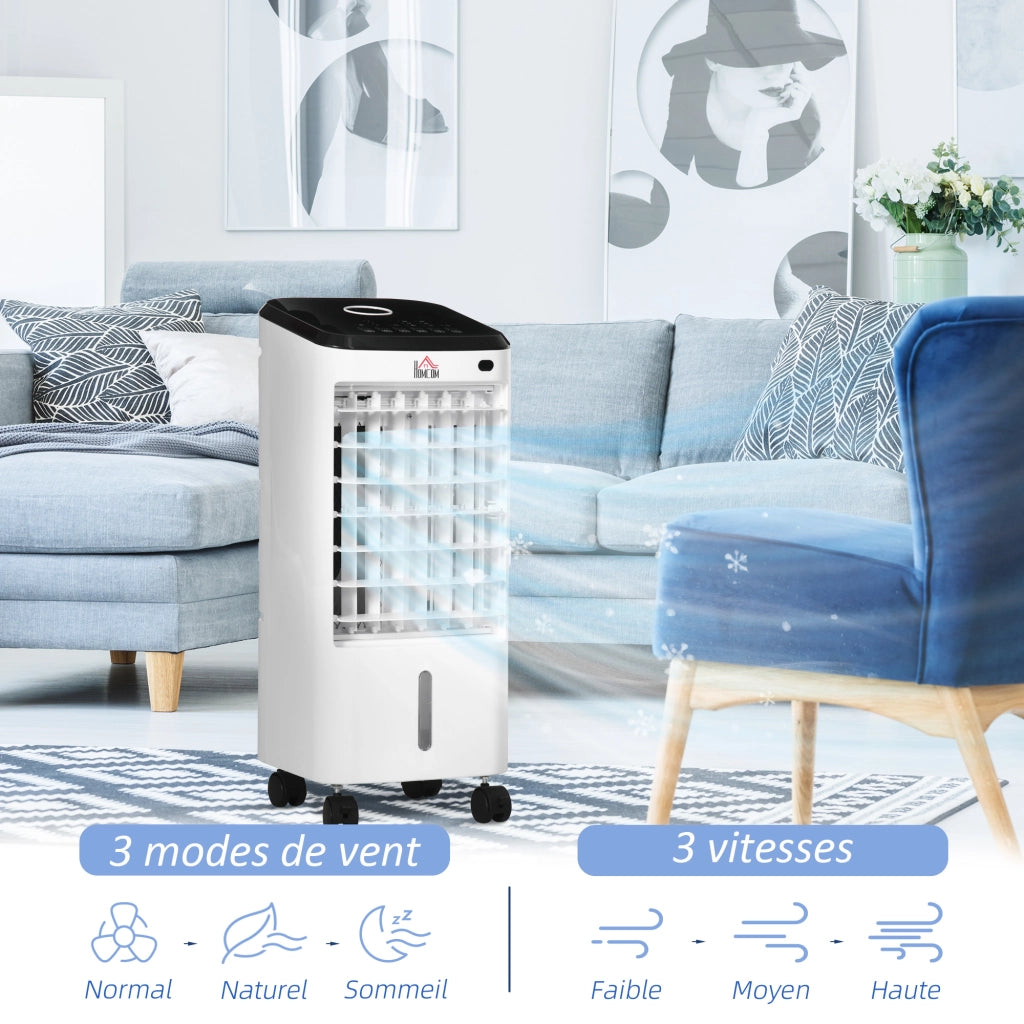 Ventilatore Raffreddatore Umidificatore 3 in 1 ¨C Zephmum ¨C Bianco con Telecomando e Ruote