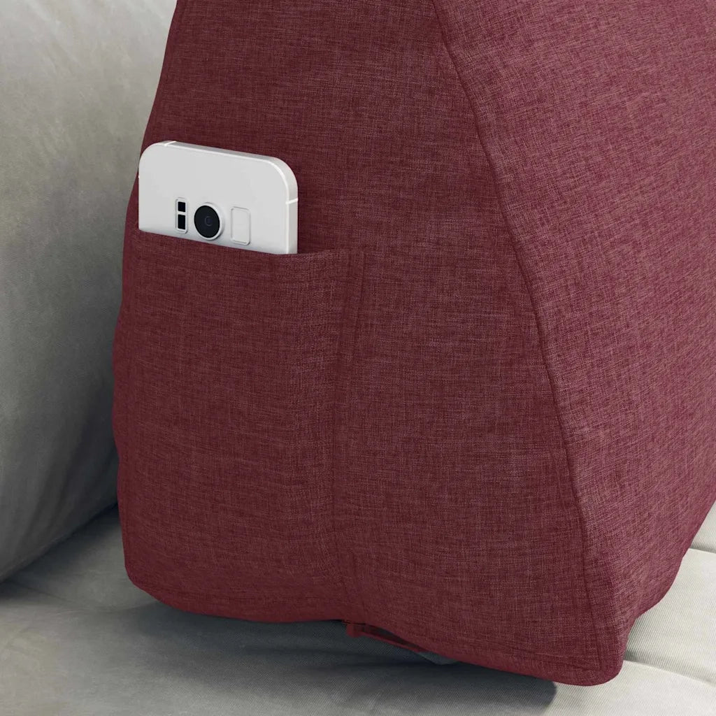 Cuscino per Schiena Rosso Vino 60 x 20 x 50 cm Tessuto