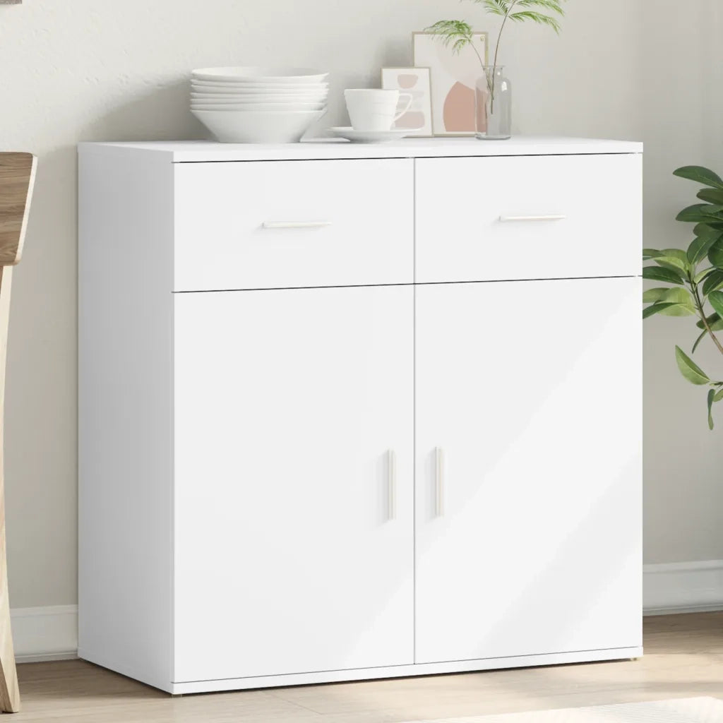 Credenza-Buffet-Armadio da cucina Bianca 79x38x80 cm in Legno Multistrato 532020