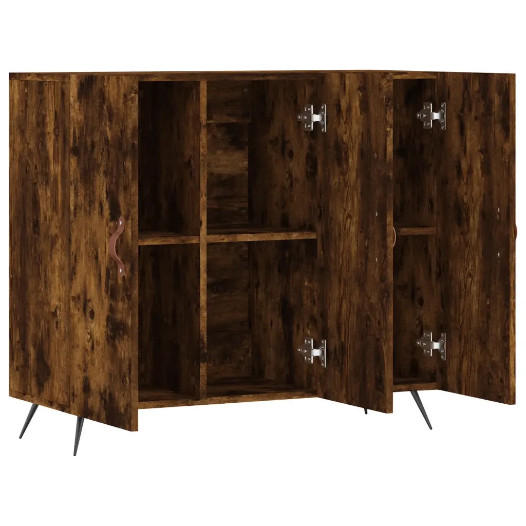Credenza | Madia | Buffet da pranzo | Armadio da pranzo Rovere Fumo 90x34x80 cm in Legno Multistrato