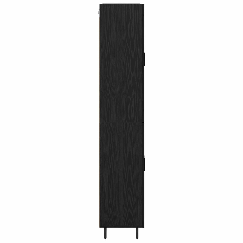 Credenza 2 pz | Madia | Buffet da pranzo | Armadio da pranzo Rovere Nero Legno multistrato