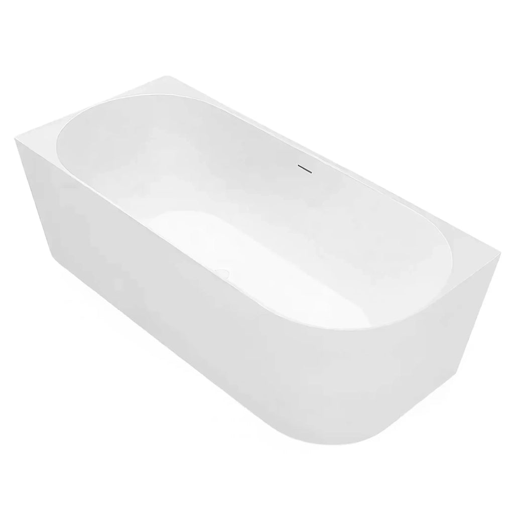Vasca Da Bagno Angolare In Acrilico Rea Bellanto Slim 150 Left Copritappo bianco