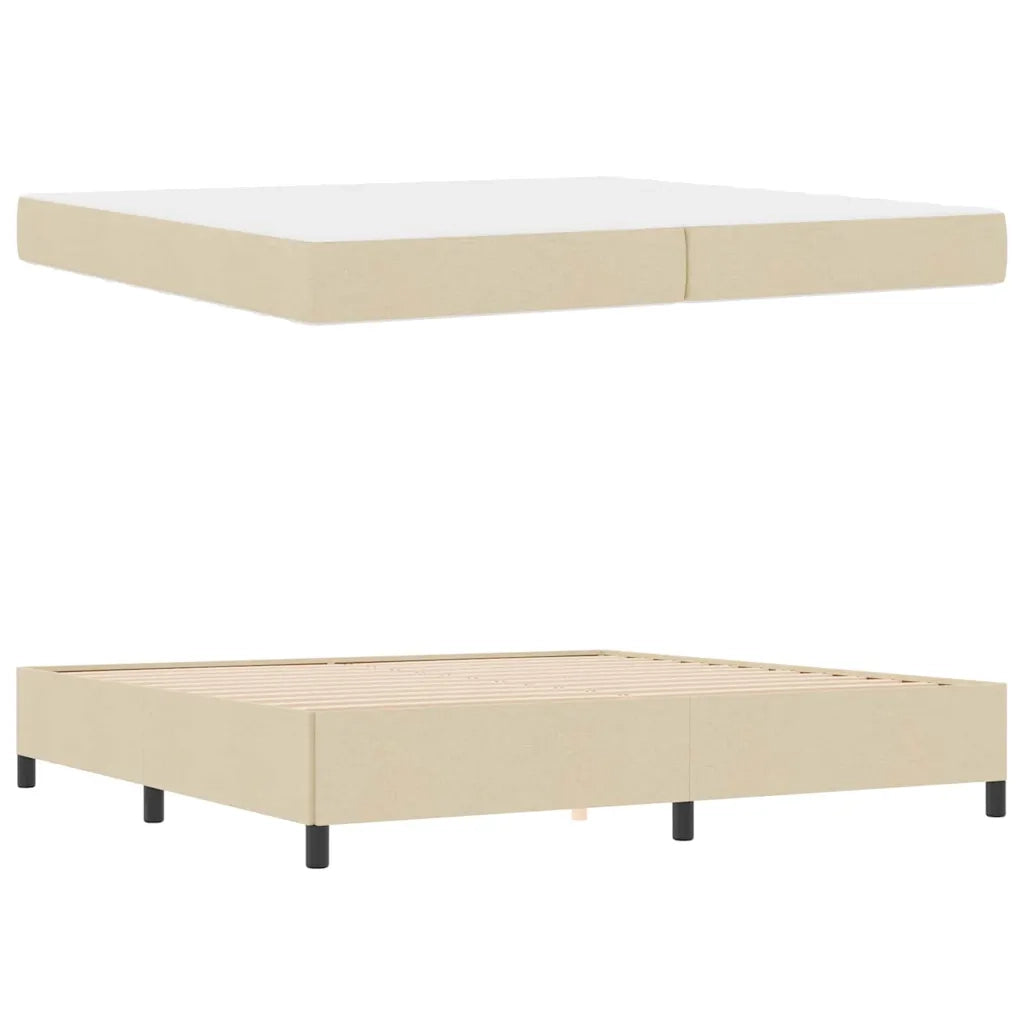 vidaXL Letto a molle Crema e Nero 200 x 200 cm