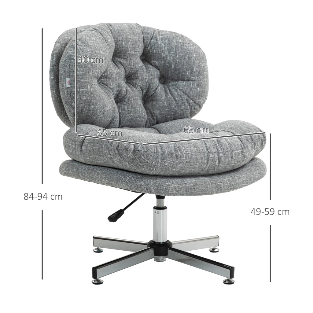 Sedia da ufficio ergonomica con funzione oscillante e altezza regolabile, seduta imbottita in poliestere grigio