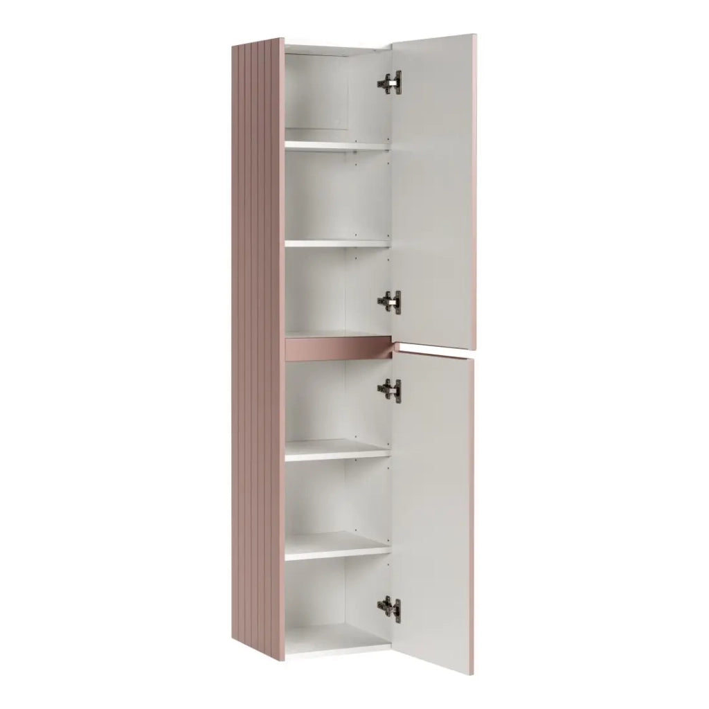 Colonna da bagno ICON 160 cm – 2 porte – Finitura rosa cipria – Mobile sospeso moderno