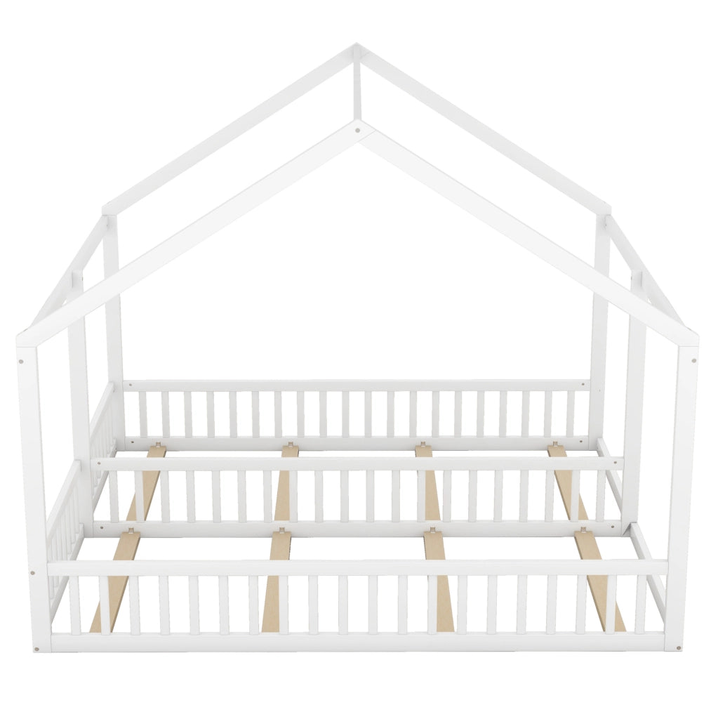 Letto a casetta 90 x 200 con due posti, bianco