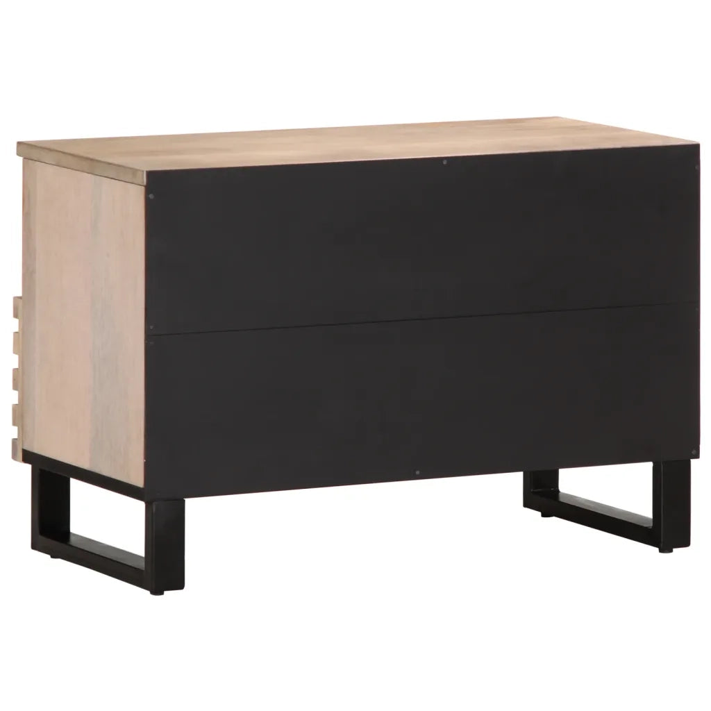 Mobile Porta TV Bianco 70x34x46 cm in Legno Massello di Mango 377444