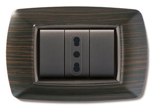 placca life mod. living plastica wenge' 3posti cod:ferx.6492