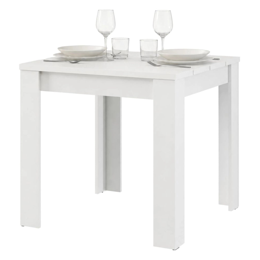 Trosa, Tavolo Fisso 4 Posti, 80x80x76h cm Bianco Opaco