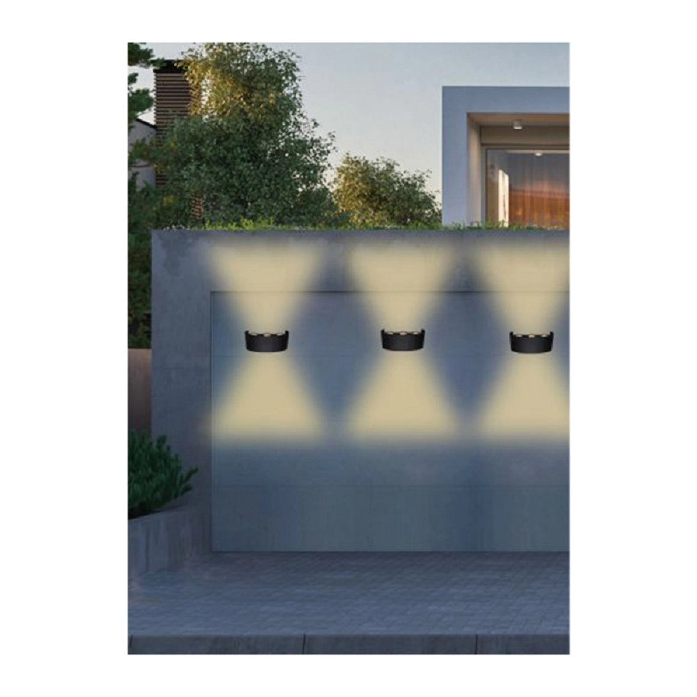 Trade Shop - Applique Esterno Led 16 W Crown Ip65 Up & Down Nero Luce Calda Fredda Natural -