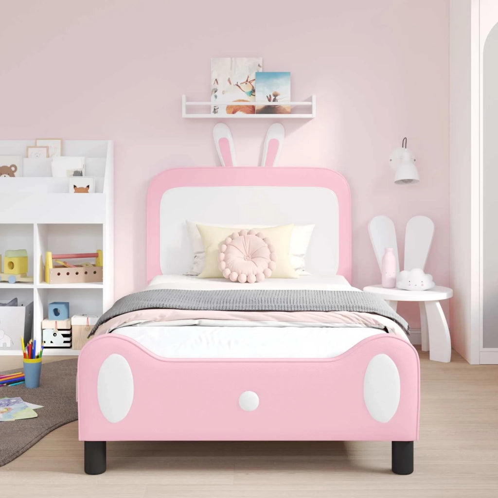 Struttura letto bambini con testata Rosa 90 x 190 cm PU