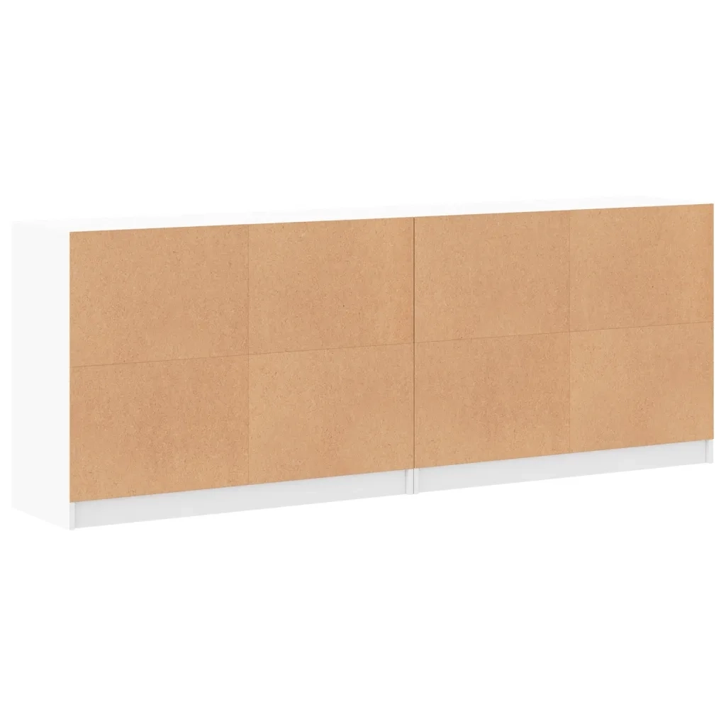 Libreria con Ante Bianca 204x37x75 cm in Legno Multistrato 3206531