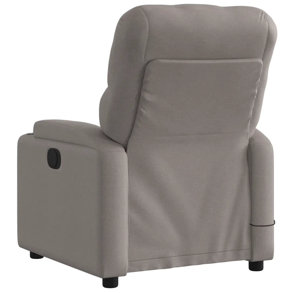 Poltrona Massaggiante | Sedia Relax Reclinabile Elettrica Tortora in Tessuto