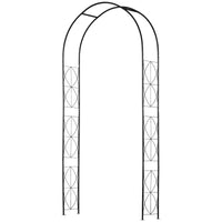 Arco per Rose e Supporto per Piante Rampicanti in Metallo 114x30x230cm Nero