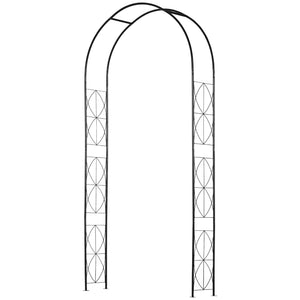 Arco per Rose e Supporto per Piante Rampicanti in Metallo 114x30x230cm Nero