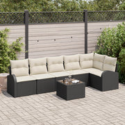 Set di divani da giardino  6 pezzi con cuscini in polyrattan marrone