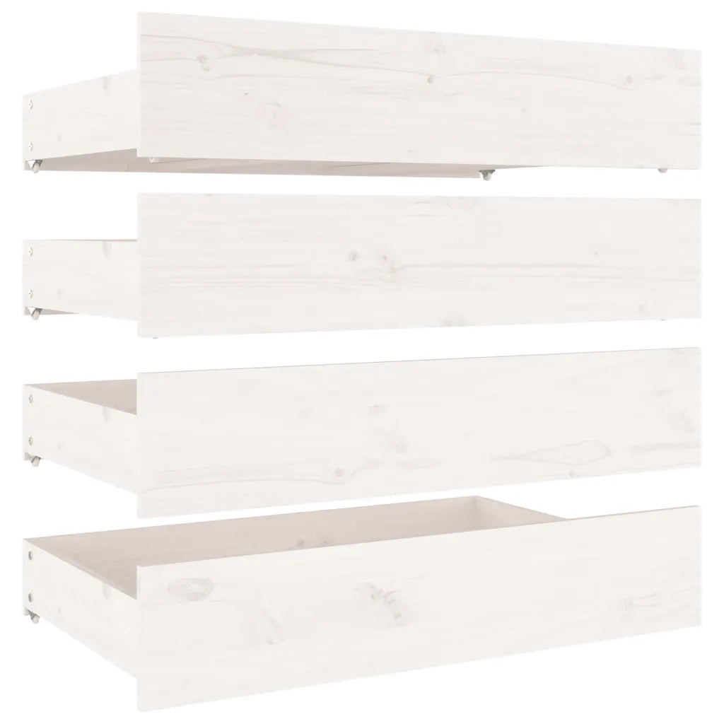 Giroletto con Cassetti-Struttura Letto con contenitore Bianco 150x200 cm Super King