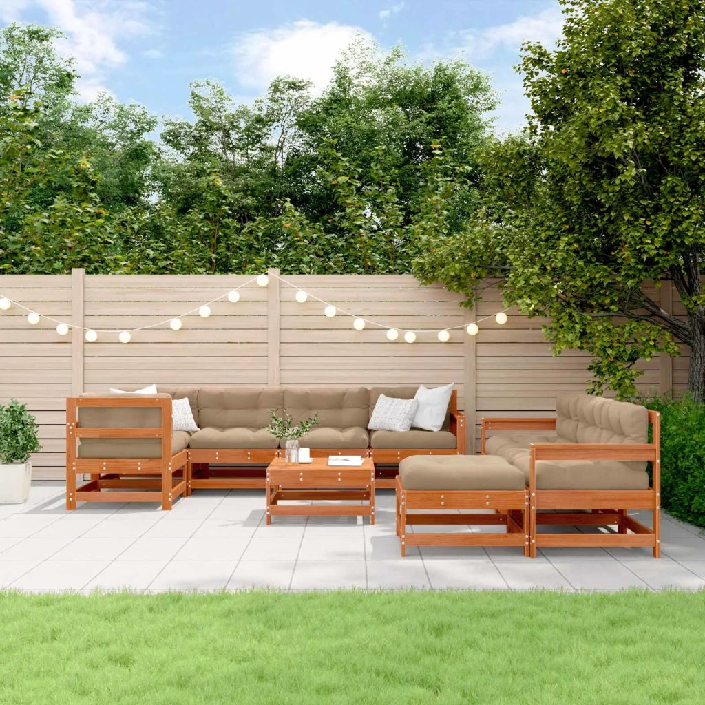Set Lounge da Giardino 10 pcs Pino Marrone Cerato 3418123